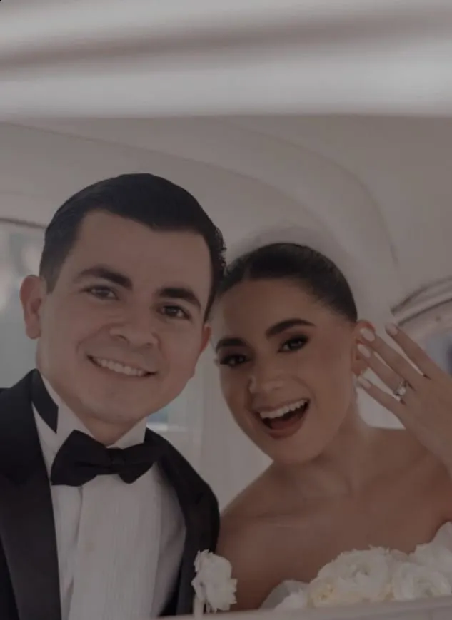 Gustavo y Pamela el día de su boda